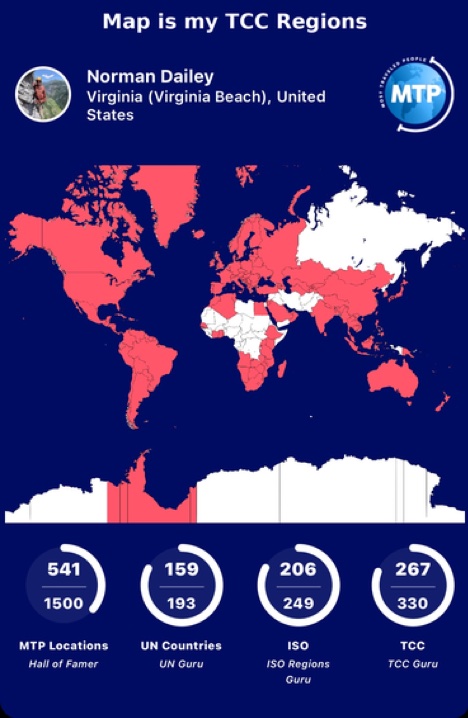 World Map - Countries Visited